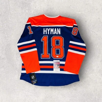 ZACH HYMAN EDMONTON OILERS SIGNED / AUTOGRAPHED JERSEY JSA COA NICE! - Image 1 of 4