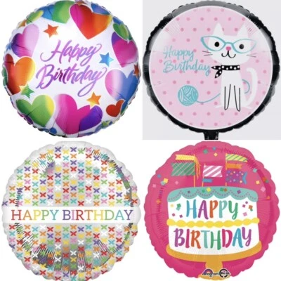 ANAGRAM, QUALATEX, BETALLIC Happy Birthday 18" Girl Mom Floral Butterfly Foil Mylar Birthday Party Balloon E