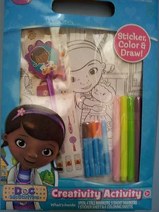 Disney Doc McStuffins Creativity Set Sticker Sheets Color Draw Markers Ages 3+ - Picture 1 of 6