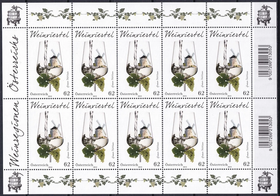 Austria 2012 Wine / Grapes MNH Full sheet - Image 1 of 1