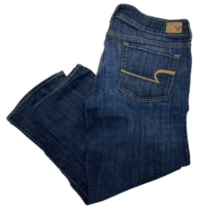 American Eagle Outfitters Artistic Crop Stretch Denim Jeans Size 14 Regular - Picture 1 of 6