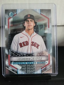 Marcelo Mayer 2021 Bowman Draft Chrome #BDN-6 Draft Night Boston Red Sox - Foto 1 di 11