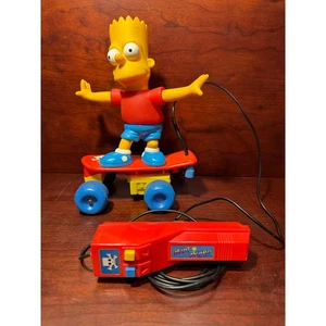 The Simpsons Bart Simpson Figur ferngesteuert Skateboard Spielzeug Mattel 1990 funktioniert - Bild 1 von 7