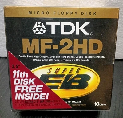 Micro disquete TDK MF-2HD Super EB 11 paquete NUEVO discos sellados disco Foto 1 de 3