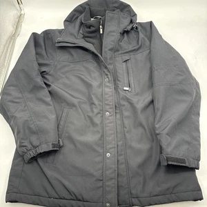 Weatherproof Brand Men's Med Dual Zip Black Coat Jacket W/ Removable Hood Lined - Picture 1 of 8