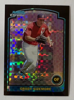 2003 Bowman Draft Chrome Grady Sizemore X-Fractor 113/130 #BDP157 — 第 1/2 张图片