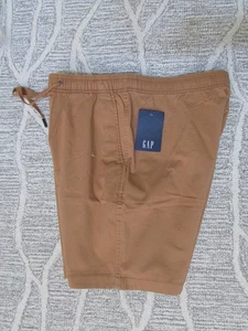 Pantaloncini corti nuovi con etichette Gap Brown Sugar uomo M elastico in vita con coulisse preppy NUOVI - Foto 1 di 5