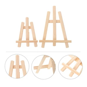 2 Pcs Wooden Folding Easel Tabletop Easels Non-skid Holder Phone Rack - Afbeelding 1 van 12