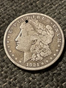 1921-s U.S. Morgan Dollar, Holed And Ready For Key Ring! Great Gift Idea! - Picture 1 of 2