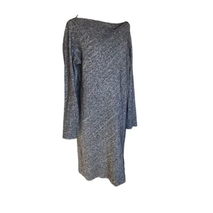 Eileen Fisher Sweater Dress Size Large Heather Gray Organic Cotton Wool Classic - Picture 1 of 8