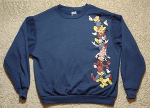 Disney And Friends Sweatshirt Adult Small Blue Crewneck Graphic Print Fleece - Picture 1 of 11