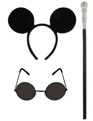 JOKESHOP.COM 3 blinde Mäuse Set (Ohren Stirnband, Brille & Stock) Kostüm Welt Buch Tier