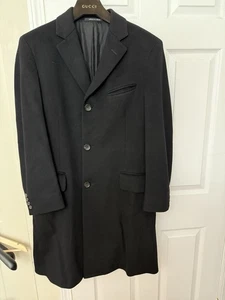 $4000 Gucci Men’s Wool-Cashmere Overcoat Black Size US38S IT48 - Picture 1 of 6