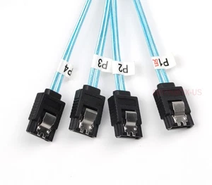 Internal Mini SAS SFF-8087 to 4x SATA Reverse Breakout Connector Cable 3.3 Feet - Picture 1 of 12