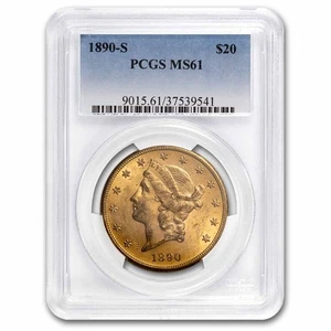 1890-S $20 Liberty Gold Double Eagle MS-61 PCGS - Picture 1 of 3
