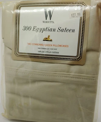 Наволочки Wamsutta 100% египетский хлопок 300 нитей ct.-2 шт. сатин НОВЫЕ - Изображение 1 из 4
