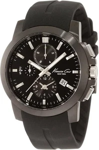 Kenneth Cole NY KC1844 Black Stainless steel Men Chronograph Watch NEW - Picture 1 of 7