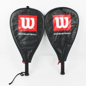 2 Stück Wilson Racquetball grün und schwarz Schläger XS-3 7/8 Griff mit Etui - Bild 1 von 5