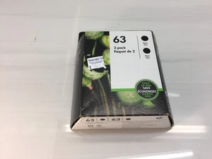 Oryginalne czarne wkłady atramentowe HP 63 2-pak F6U62AN - Exp 2021 - Zdjęcie 1 z 2
