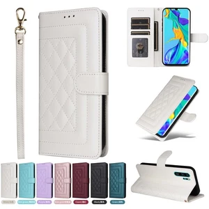 For Huawei Y9 Prime P30 Pro P30 Lite Leather Wallet Case Strap Shockproof Cover - Picture 1 of 19