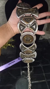 Chico's Signed Wide Heavy Metal Chain Belt Vintage Retro Womens 48 In Long - Picture 1 of 20