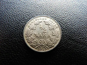 Germany silver coin 1915 E 1/2 half mark Wilhelm II - Crowned Imperial Eagle #17 - Picture 1 of 3