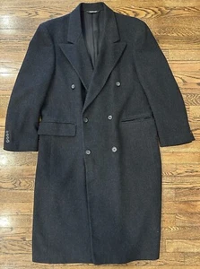 VTG Christian Dior Monsieur Sport Double Breasted 100% Wool Overcoat USA 48R - Picture 1 of 9