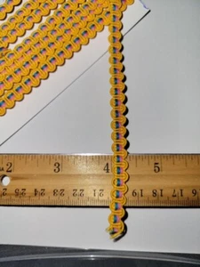 Orange with Pink/Blue Trim. 3/8" Width. 2yds 15" Length - Picture 1 of 1