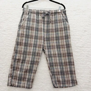 Capri Hose Gr. M kariert Seersucker Cottagecore Academia Coastal Oma Boho - Bild 1 von 12