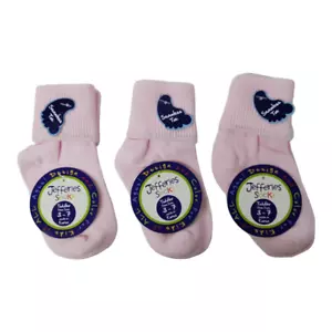 Jefferies Pink 3 Pair Socks Toddler Shoe Size 3-7 - Picture 1 of 4