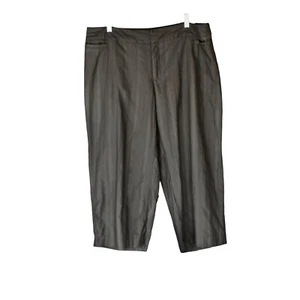 Women's George Women's Plus Black Textured Cropped Pants Pockets 18W - Picture 1 of 6