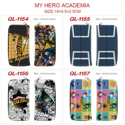 Anime My Hero Academia PU Wallet Unisex Long Purse Zip Card Pack Print Coin Bag - Image 1 of 4