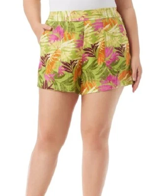 Pantalones Cortos Jessica Simpson Para Mujer Floral Mezcla de Lino Tiro Medio Talla 1X   Foto 1 de 4