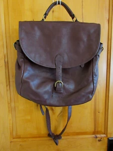 BOLSO DE MANO GRANDE DE CUERO GAP VINTAGE GRANO GUIJARRO MARRÓN OSCURO 17" X 14" - Imagen 1 de 8