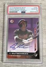 2019 Bowman Next ADLEY RUTSCHMAN #T6C Top 20 AUTO PURPLE /25 PSA 10 Gem MINT G1