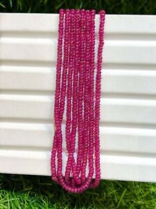 Natural Mozambique Ruby Beads Certified Mozambique Ruby Smooth Rondelle Beads.