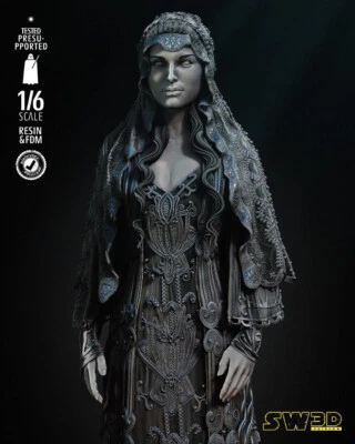 Padme Amidala 3D Printed Figure, Star Wars Queen Collectible Statue, Unpainted - Image 1 of 4