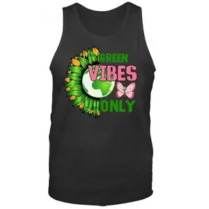 Camiseta sin mangas Earth Day Save The Earth Green Vibes Only - Imagen 1 de 8