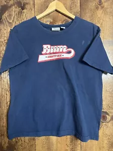 Y2K BUM Equipment Gr. Large '86 blau T-Shirt Logo Skate Grunge getragen Vintage - Bild 1 von 6