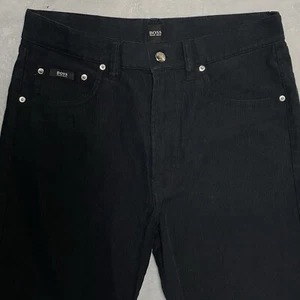 Jeans uomo Hugo Boss 32W x 32 nero Arkansas pantaloni jeans velluto a coste - Foto 1 di 14