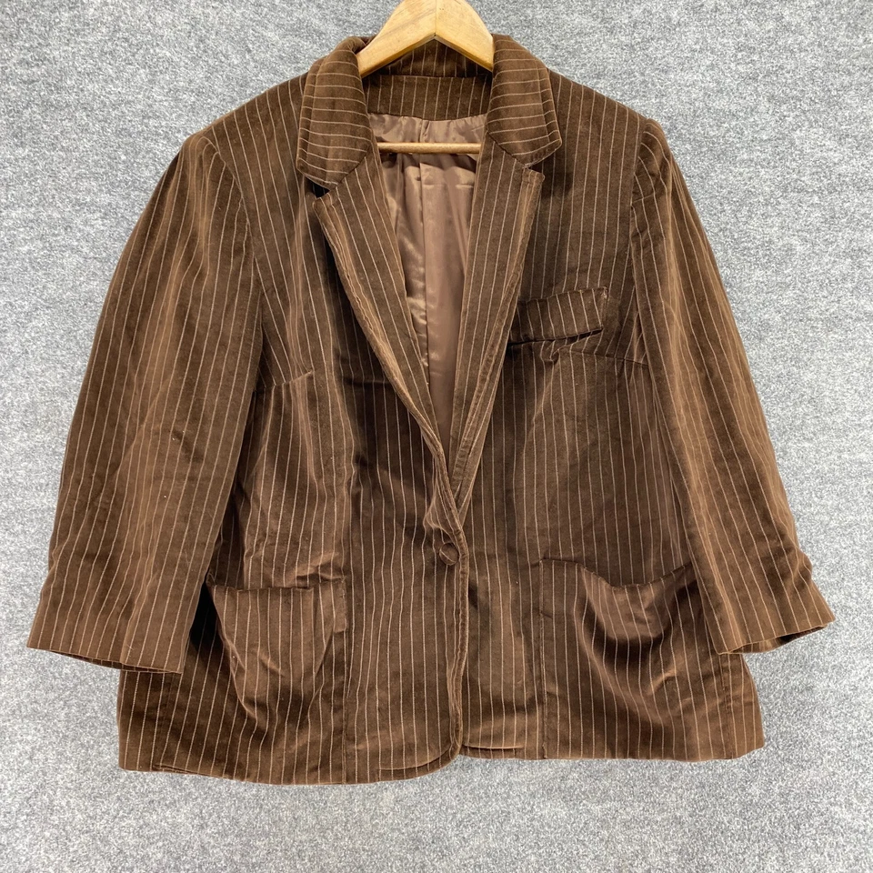 Blazer Chris Morgan Original Hombre M Mediano Marrón Rayas Un Botón Terciopelo Sólido Foto 1 de 4