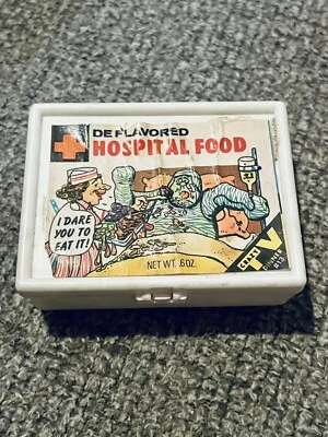 Fleer Crazy T.V. 1984 vintage Comida hospitalaria con sabor a cena que te atrevo a comer Foto 1 de 3