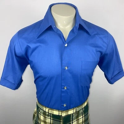 Camisa de vestir vintage años 60 Lancer California MCM paquete de ratas atómicas para hombre 15,5 mediana Foto 1 de 4