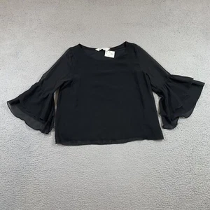 H&M Blouse Kids Girls 11-12 Black Formal Fancy Dressy #99 - Picture 1 of 10