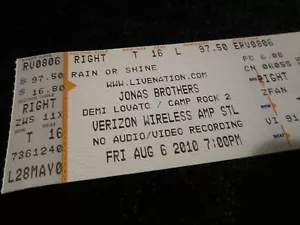 JONAS BROTHERS Demi Lovato ABGESAGT Konzert TOUR Ticket Stub 17.10.2010 Nick - Bild 1 von 3