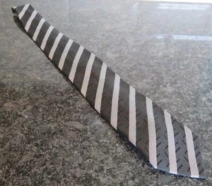 Milano 100% Silk Tie Black and White Stripes - Picture 1 of 4