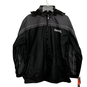 Harrah's Total Rewards Large Mantel Herren schwarz mit Kapuze wasserabweisend NEU W1 - Bild 1 von 11