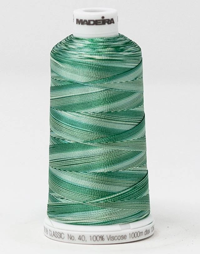 Madeira Classic Rayon 40, #2039 GREEN OMBRE 1000m Variegated Embroidery Thread - Image 1 of 1