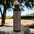 Black Antique Design Glossy Copper Water bottle 1000ml Ayurveda Health Benefits