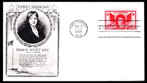 #962 3c Francis Scott Key FDC Aristocrat/Lowry cachet Aug 9, 1948 - Picture 1 of 1